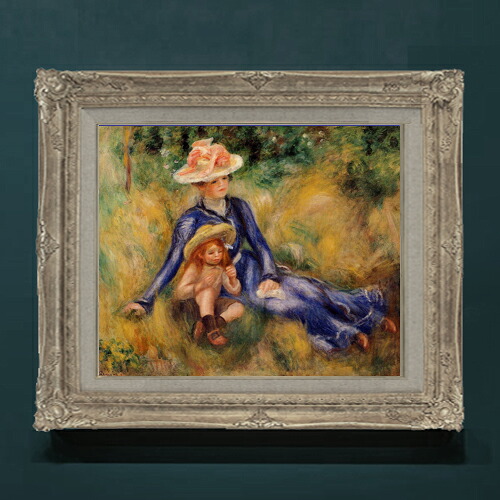 【油絵 直筆仕上げ】ルノワール イボンヌとジェーン F8 【アップグレード額】 絵画 販売 8号 油彩 風景画 593×518mm 複製画 送料無料 プレゼント ギフト 開店祝い 開業祝い 退職祝い 新築祝い リビングアートフレーム 壁掛け|絵画販売アートレスト