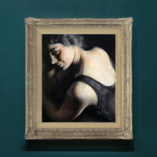 【油絵 直筆仕上げ】ジャコモ・バッラ The doubt F8 【アップグレード額】 絵画 販売 8号 油彩 人物画 593&times;518mm 複製画 送料無料 プレゼント ギフト 開店祝い 開業祝い 退職祝い 新築祝い リビングアートフレーム 壁掛け｜絵画販売アートレスト