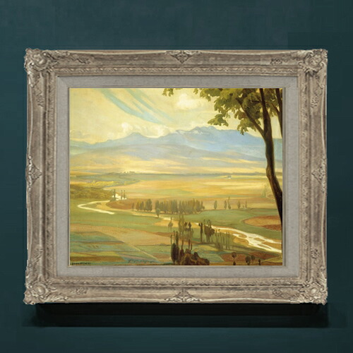 【油絵 直筆仕上げ】ディエゴ・リベラ Avila Morning F8 【アップグレード額】 絵画 販売 8号 油彩 風景画 593×518mm 複製画 送料無料 プレゼント ギフト 開店祝い 開業祝い 退職祝い 新築祝い リビングアートフレーム 壁掛け|絵画販売アートレスト