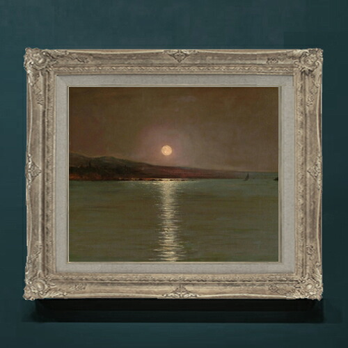 【油絵 直筆仕上げ】ゾナロ Full Moon F8 【アップグレード額】 絵画 販売 8号 油彩 風景画 593&times;518mm 複製画 送料無料 プレゼント ギフト 開店祝い 開業祝い 退職祝い 新築祝い リビングアートフレーム 壁掛け｜絵画販売アートレスト