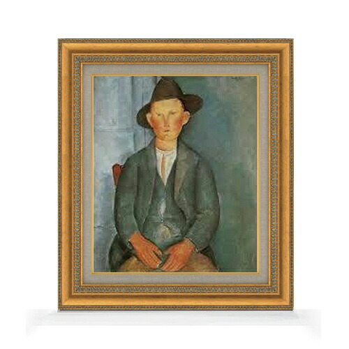 【油絵 直筆仕上げ】モディリアーニ 小さな農夫 F8 【額入り】 絵画 販売 8号 油彩 風景画 602×528mm 複製画 送料無料 プレゼント ギフト 開店祝い 開業祝い 退職祝い 新築祝い リビング 玄関 モダン アートフレーム 壁掛け|絵画販売アートレスト