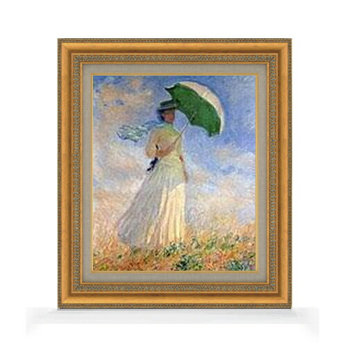 楽天市場】【油絵 直筆仕上げ】クロード・モネ 日傘を差す女 F3 【額