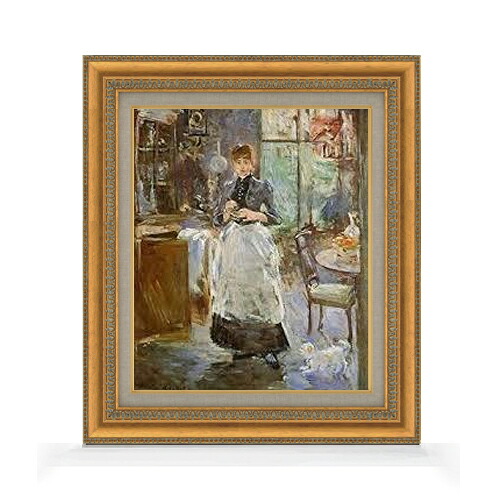 【油絵 直筆仕上げ】ベルト・モリゾ ダイニングルーム F8 【額入り】 絵画 販売 8号 油彩 風景画 602×528mm 複製画 送料無料 プレゼント ギフト 開店祝い 開業祝い 退職祝い 新築祝い リビング 玄関 モダン アートフレーム 壁掛け