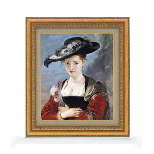 【油絵 直筆仕上げ】ルーベンス シュザンヌ・フールマンの肖像 F8 【額入り】 絵画 販売 8号 油彩 風景画 602×528mm 複製画 送料無料 プレゼント ギフト 開店祝い 開業祝い 退職祝い 新築祝い リビング 玄関 モダン アートフレーム 壁掛け