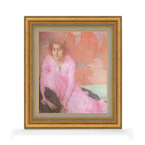 【油絵 直筆仕上げ】アマン・ジャン ピンクのドレス F8 【額入り】 絵画 販売 8号 油彩 風景画 602×528mm 複製画 送料無料 プレゼント ギフト 開店祝い 開業祝い 退職祝い 新築祝い リビング 玄関 モダン アートフレーム 壁掛け 26,950円