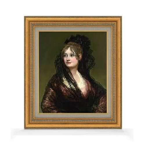 【油絵 直筆仕上げ】ゴヤ ドーニャ・イザベル・デ・ポルセール F8 【額入り】 絵画 販売 8号 油彩 風景画 602&times;528mm 複製画 送料無料 プレゼント ギフト 開店祝い 開業祝い 退職祝い 新築祝い リビング 玄関 モダン アートフレーム 壁掛け｜絵画販売アートレスト