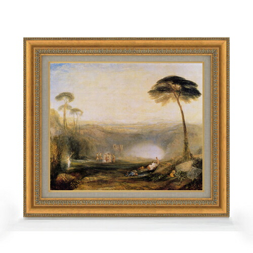 【油絵 直筆仕上げ】タ－ナー 金枝 F8 【額入り】 絵画 販売 8号 油彩 風景画 602×528mm 複製画 送料無料 プレゼント ギフト 開店祝い 開業祝い 退職祝い 新築祝い リビング 玄関 モダン アートフレーム 壁掛け