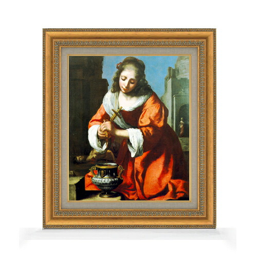 【油絵 直筆仕上げ】フェルメール Saint Praxidis F8 【額入り】 絵画 販売 8号 油彩 風景画 602×528mm 複製画 送料無料 プレゼント ギフト 開店祝い 開業祝い 退職祝い 新築祝い リビング 玄関 モダン アートフレーム 壁掛け 28,875円