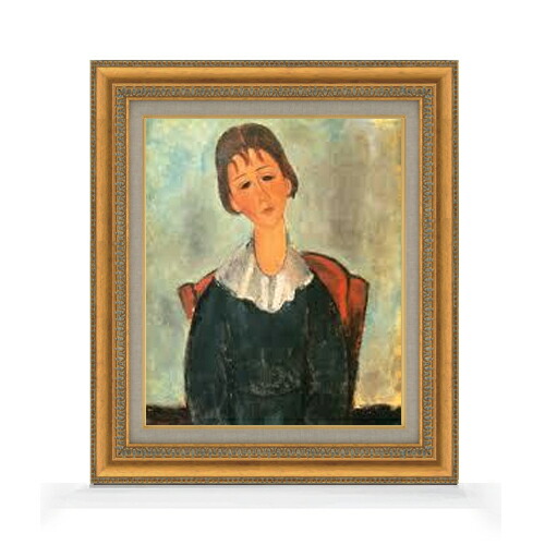 【油絵 直筆仕上げ】モディリアーニ 少女の肖像 F8 【額入り】 絵画 販売 8号 油彩 風景画 602×528mm 複製画 送料無料 プレゼント ギフト 開店祝い 開業祝い 退職祝い 新築祝い リビング 玄関 モダン アートフレーム 壁掛け