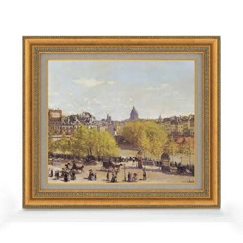 【油絵 直筆仕上げ】クロード・モネ ルーヴル河岸 F8 【額入り】 絵画 販売 8号 油彩 風景画 602×528mm 複製画 送料無料 プレゼント ギフト 開店祝い 開業祝い 退職祝い 新築祝い リビング 玄関 モダン アートフレーム 壁掛け 28,875円