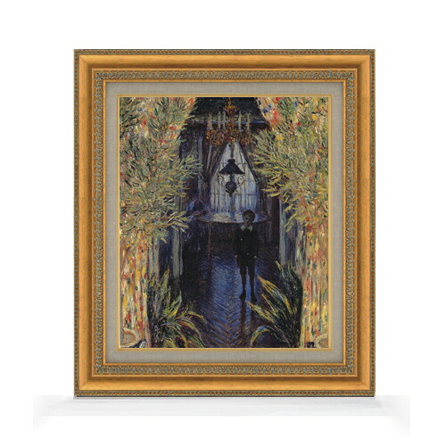 【油絵 直筆仕上げ】クロード・モネ アパルトマンの一隅 F8 【額入り】 絵画 販売 8号 油彩 風景画 602×528mm 複製画 送料無料 プレゼント ギフト 開店祝い 開業祝い 退職祝い 新築祝い リビング 玄関 モダン アートフレーム 壁掛け