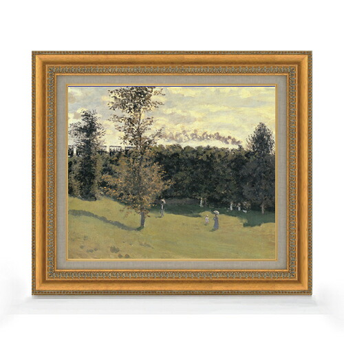 【油絵 直筆仕上げ】クロード・モネ 田園の列車 F8 【額入り】 絵画 販売 8号 油彩 風景画 602×528mm 複製画 送料無料 プレゼント ギフト 開店祝い 開業祝い 退職祝い 新築祝い リビング 玄関 モダン アートフレーム 壁掛け|絵画販売アートレスト