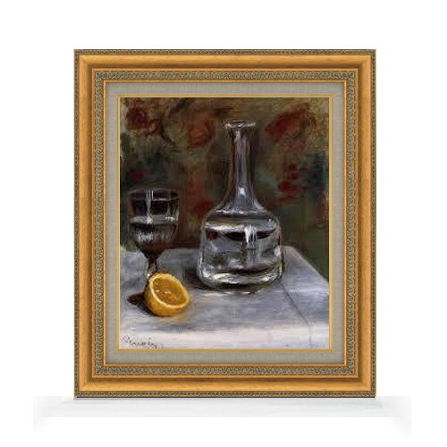 【油絵 直筆仕上げ】ルノワール Still Life with Carafe F8 【額入り】 絵画 販売 8号 油彩 風景画 602×528mm 複製画 送料無料 プレゼント ギフト 開店祝い 開業祝い 退職祝い 新築祝い リビング 玄関 モダン アートフレーム 壁掛け