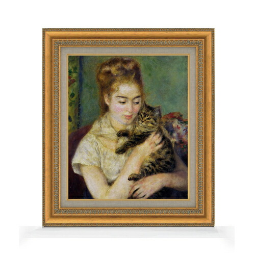 少女と猫の絵画 金色フレーム付き 油絵 楽天市場】【油絵 直筆仕上げ