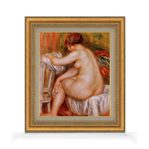 【油絵 直筆仕上げ】ルノワール 座る裸婦(2) F8 【額入り】 絵画 販売 8号 油彩 風景画 602×528mm 複製画 送料無料 プレゼント ギフト 開店祝い 開業祝い 退職祝い 新築祝い リビング 玄関 モダン アートフレーム 壁掛け
