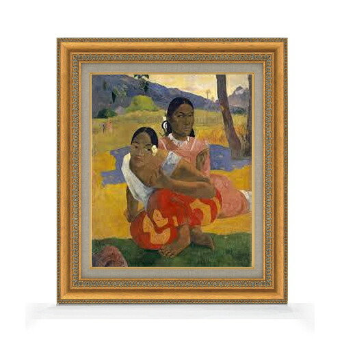 【油絵 直筆仕上げ】ゴーギャン いつ結婚するの Nafea Faa Ipoipo F8 【額入り】 絵画 販売 8号 油彩 風景画 602×528mm 複製画 送料無料 プレゼント ギフト 開店祝い 開業祝い 退職祝い 新築祝い リビング 玄関 モダン アートフレーム 壁掛け