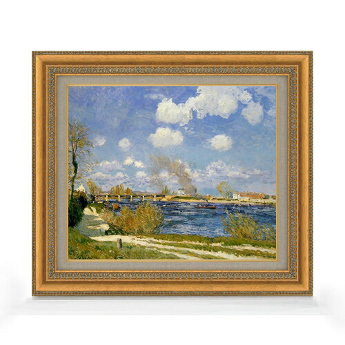 【油絵 直筆仕上げ】シスレー ブージヴァル F8 【額入り】 絵画 販売 8号 油彩 風景画 602×528mm 複製画 送料無料 プレゼント ギフト 開店祝い 開業祝い 退職祝い 新築祝い リビング 玄関 モダン アートフレーム 壁掛け