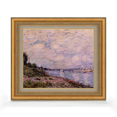 【油絵 直筆仕上げ】シスレー ブージヴァルの風景 F8 【額入り】 絵画 販売 8号 油彩 風景画 602×528mm 複製画 送料無料 プレゼント ギフト 開店祝い 開業祝い 退職祝い 新築祝い リビング 玄関 モダン アートフレーム 壁掛け