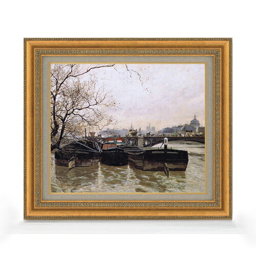 【油絵 直筆仕上げ】フリット・タヴロー Flooding by the Seine F8 【額入り】 絵画 販売 8号 油彩 風景画 602×528mm 複製画 送料無料 プレゼント ギフト 開店祝い 開業祝い 退職祝い 新築祝い リビング 玄関 モダン アートフレーム 壁掛け