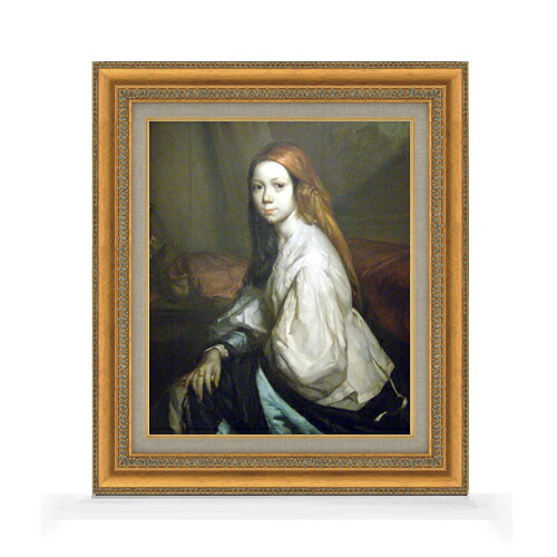 【油絵 直筆仕上げ】ミレー 部屋着姿のポーリーヌ・オノの肖像 F8 【額入り】 絵画 販売 8号 油彩 風景画 602×528mm 複製画 送料無料 プレゼント ギフト 開店祝い 開業祝い 退職祝い 新築祝い リビング 玄関 モダン アートフレーム 壁掛け