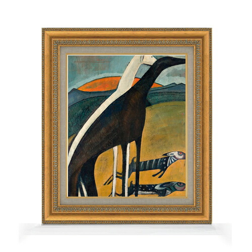【油絵 直筆仕上げ】アマデオ・デ・ソウザ・カルドソ The Greyhounds F8 【額入り】 絵画 販売 8号 油彩 抽象画 602&times;528mm 複製画 送料無料 プレゼント ギフト 開店祝い 開業祝い 退職祝い 新築祝い リビング 玄関 モダン アートフレーム 壁掛け｜絵画販売アートレスト