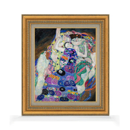 【油絵 直筆仕上げ】クリムト The Virgin F8 【額入り】 絵画 販売 8号 油彩 抽象画 602×528mm 複製画 送料無料 プレゼント ギフト 開店祝い 開業祝い 退職祝い 新築祝い リビング 玄関 モダン アートフレーム 壁掛け|絵画販売アートレスト