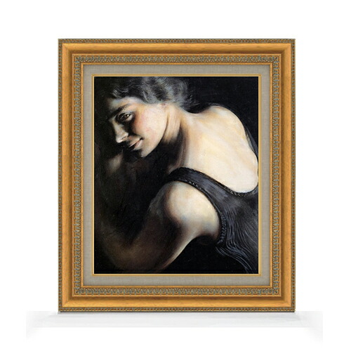 【油絵 直筆仕上げ】ジャコモ・バッラ The doubt F8 【額入り】 絵画 販売 8号 油彩 人物画 602×528mm 複製画 送料無料 プレゼント ギフト 開店祝い 開業祝い 退職祝い 新築祝い リビング 玄関 モダン アートフレーム 壁掛け