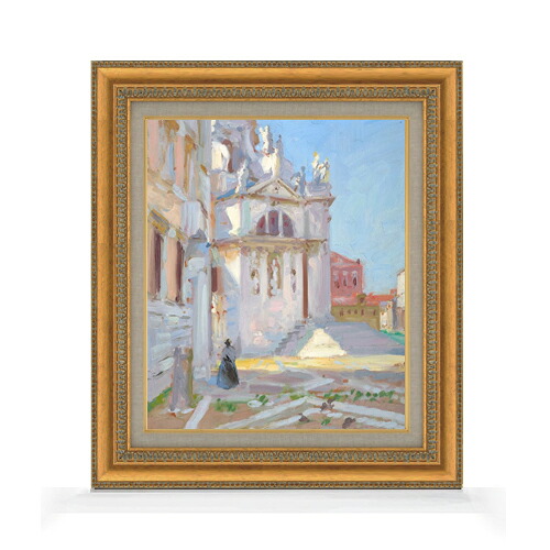 【油絵 直筆仕上げ】フランシス・カデル Santa Maria della Salute, Venice F8 【額入り】 絵画 販売 8号 油彩 抽象画 602&times;528mm 複製画 送料無料 プレゼント ギフト 開店祝い 開業祝い 退職祝い 新築祝い リビング 玄関 モダン アートフレーム 壁掛け｜絵画販売アートレスト