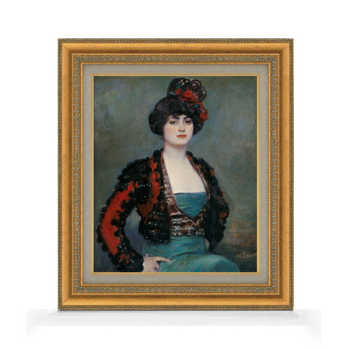 【油絵 直筆仕上げ】ラモン・カザス Julia F8 【額入り】 絵画 販売 8号 油彩 人物画 602×528mm 複製画 送料無料 プレゼント ギフト 開店祝い 開業祝い 退職祝い 新築祝い リビング 玄関 モダン アートフレーム 壁掛け|絵画販売アートレスト