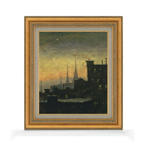 【油絵 直筆仕上げ】ルイ・エイルシェミウス New York Roof Tops F8 【額入り】 絵画 販売 8号 油彩 抽象画 602&times;528mm 複製画 送料無料 プレゼント ギフト 開店祝い 開業祝い 退職祝い 新築祝い リビング 玄関 モダン アートフレーム 壁掛け｜絵画販売アートレスト