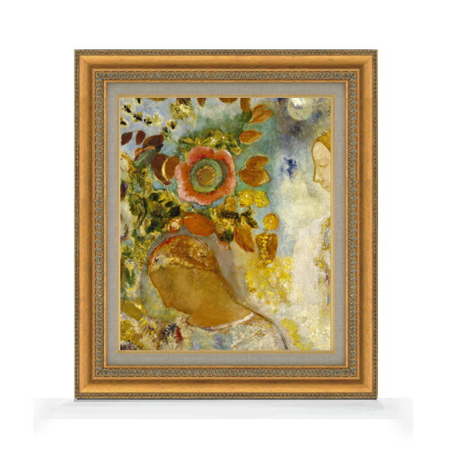 【油絵 直筆仕上げ】ルドン Two Young Girls among Flowers F8 【額入り】 絵画 販売 8号 油彩 抽象画 602&times;528mm 複製画 送料無料 プレゼント ギフト 開店祝い 開業祝い 退職祝い 新築祝い リビング 玄関 モダン アートフレーム 壁掛け｜絵画販売アートレスト 28,105円