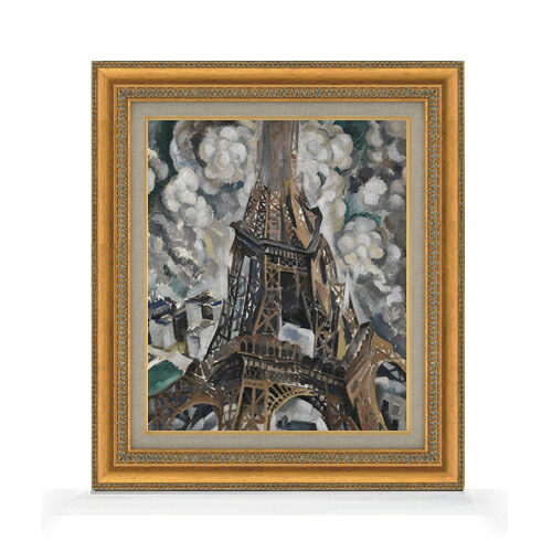 【油絵 直筆仕上げ】ロベール・ドローネー The Eiffel Tower F8 【額入り】 絵画 販売 8号 油彩 抽象画 602×528mm 複製画 送料無料 プレゼント ギフト 開店祝い 開業祝い 退職祝い 新築祝い リビング 玄関 モダン アートフレーム 壁掛け