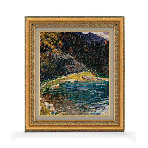 【油絵 直筆仕上げ】ワシリー・カンディンスキー Kochel, Alte Kesselbergstrasse F8 【額入り】 絵画 販売 8号 油彩 抽象画 602×528mm 複製画 送料無料 プレゼント ギフト 開店祝い 開業祝い 退職祝い 新築祝い リビング 玄関 モダン アートフレーム 壁掛け