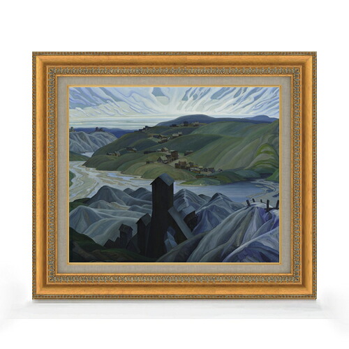 【油絵 直筆仕上げ】カーマイケル A Northern Silver Mine F8 【額入り】 絵画 販売 8号 油彩 風景画 602×528mm 複製画 送料無料 プレゼント ギフト 開店祝い 開業祝い 退職祝い 新築祝い リビング 玄関 モダン アートフレーム 壁掛け
