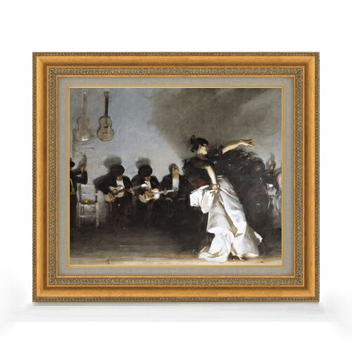 【油絵 直筆仕上げ】サージェント El Jaleo F8 【額入り】 絵画 販売 8号 油彩 風景画 602&times;528mm 複製画 送料無料 プレゼント ギフト 開店祝い 開業祝い 退職祝い 新築祝い リビング 玄関 モダン アートフレーム 壁掛け｜絵画販売アートレスト