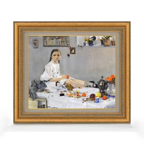 【油絵 直筆仕上げ】フェーシン Portrait of Varya Adoratskaya F8 【額入り】 絵画 販売 8号 油彩 人物画 602&times;528mm 複製画 送料無料 プレゼント ギフト 開店祝い 開業祝い 退職祝い 新築祝い リビング 玄関 モダン アートフレーム 壁掛け｜絵画販売アートレスト