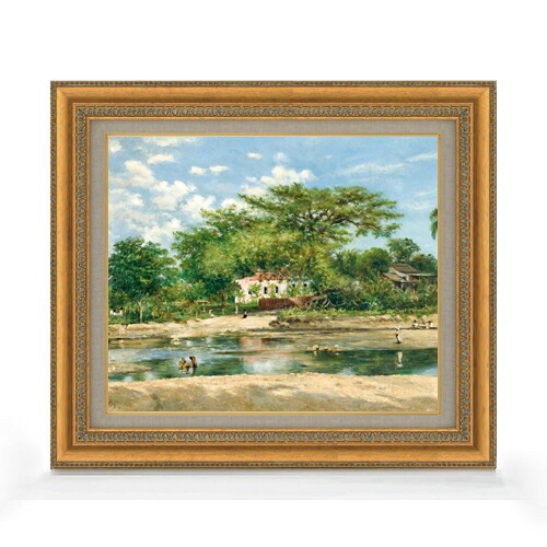 【油絵 直筆仕上げ】フランシスコ・オレール Ponce Silk-Cotton Tree F8 【額入り】 絵画 販売 8号 油彩 風景画 602&times;528mm 複製画 送料無料 プレゼント ギフト 開店祝い 開業祝い 退職祝い 新築祝い リビング 玄関 モダン アートフレーム 壁掛け｜絵画販売アートレスト