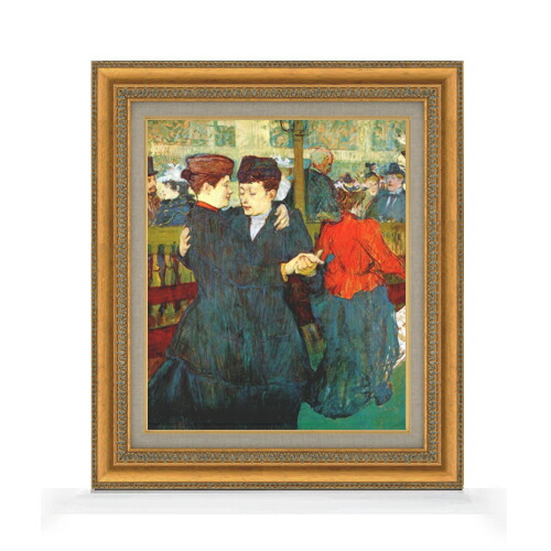【油絵 直筆仕上げ】ロートレック ムーラン・ルージュにて、二人の女性 F8 【額入り】 絵画 販売 8号 油彩 人物画 602×528mm 複製画 送料無料 プレゼント ギフト 開店祝い 開業祝い 退職祝い 新築祝い リビング 玄関 モダン アートフレーム 壁掛け