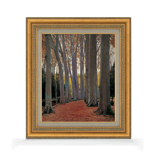 【油絵 直筆仕上げ】ルシニョール Avenue of Plane Trees F8 【額入り】 絵画 販売 8号 油彩 風景画 602×528mm 複製画 送料無料 プレゼント ギフト 開店祝い 開業祝い 退職祝い 新築祝い リビング 玄関 モダン アートフレーム 壁掛け|絵画販売アートレスト