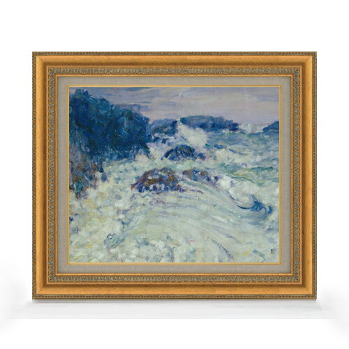 【油絵 直筆仕上げ】ジョン・ピーター・ラッセル Rough sea, Morestil F8 【額入り】 絵画 販売 8号 油彩 風景画 602×528mm 複製画 送料無料 プレゼント ギフト 開店祝い 開業祝い 退職祝い 新築祝い リビング 玄関 モダン アートフレーム 壁掛け 28,490円
