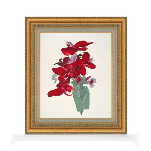 【油絵 直筆仕上げ】オキーフ レッドカンナ F8 【額入り】 絵画 販売 8号 油彩 抽象画 602×528mm 複製画 送料無料 プレゼント ギフト 開店祝い 開業祝い 退職祝い 新築祝い リビング 玄関 モダン アートフレーム 壁掛け