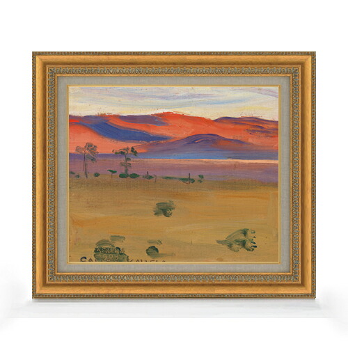 【油絵 直筆仕上げ】カレラ サバンナの夕日 F8 【額入り】 絵画 販売 8号 油彩 抽象画 602×528mm 複製画 送料無料 プレゼント ギフト 開店祝い 開業祝い 退職祝い 新築祝い リビング 玄関 モダン アートフレーム 壁掛け