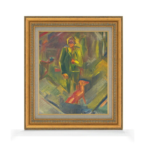 【油絵 直筆仕上げ】クビンチャン バッグの中 F8 【額入り】 絵画 販売 8号 油彩 抽象画 602×528mm 複製画 送料無料 プレゼント ギフト 開店祝い 開業祝い 退職祝い 新築祝い リビング 玄関 モダン アートフレーム 壁掛け