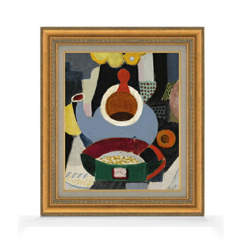 【油絵 直筆仕上げ】サラガ Nature morte a la theiere F8 【額入り】 絵画 販売 8号 油彩 抽象画 602×528mm 複製画 送料無料 プレゼント ギフト 開店祝い 開業祝い 退職祝い 新築祝い リビング 玄関 モダン アートフレーム 壁掛け