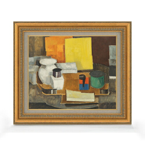 【油絵 直筆仕上げ】フレネ カレ・ジョーヌ F8 【額入り】 絵画 販売 8号 油彩 抽象画 602×528mm 複製画 送料無料 プレゼント ギフト 開店祝い 開業祝い 退職祝い 新築祝い リビング 玄関 モダン アートフレーム 壁掛け|絵画販売アートレスト