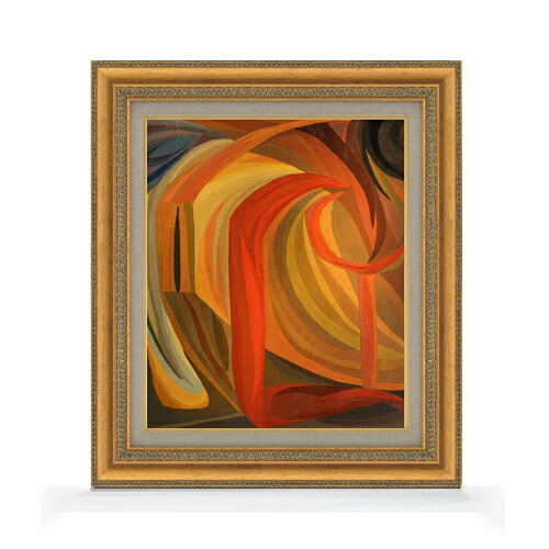 【油絵 直筆仕上げ】フロイントリッヒ 作曲（1911年） F8 【額入り】 絵画 販売 8号 油彩 抽象画 602×528mm 複製画 送料無料 プレゼント ギフト 開店祝い 開業祝い 退職祝い 新築祝い リビング 玄関 モダン アートフレーム 壁掛け