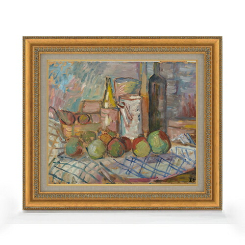 【油絵 直筆仕上げ】ブロンダー 果物のある静物画 F8 【額入り】 絵画 販売 8号 油彩 抽象画 602×528mm 複製画 送料無料 プレゼント ギフト 開店祝い 開業祝い 退職祝い 新築祝い リビング 玄関 モダン アートフレーム 壁掛け