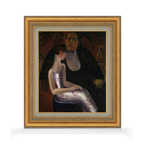 【油絵 直筆仕上げ】ベルゲ ヘッケとその妻ノリーヌ F8 【額入り】 絵画 販売 8号 油彩 抽象画 602×528mm 複製画 送料無料 プレゼント ギフト 開店祝い 開業祝い 退職祝い 新築祝い リビング 玄関 モダン アートフレーム 壁掛け