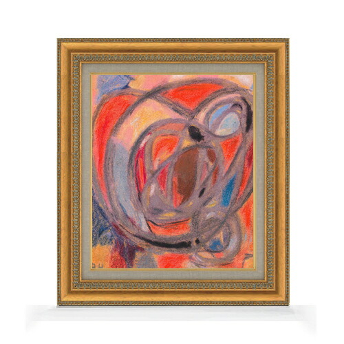 【油絵 直筆仕上げ】ヘルツェル　作曲 F8 【額入り】 絵画 販売 8号 油彩 抽象画 602×528mm 複製画 送料無料 プレゼント ギフト 開店祝い 開業祝い 退職祝い 新築祝い リビング 玄関 モダン アートフレーム 壁掛け