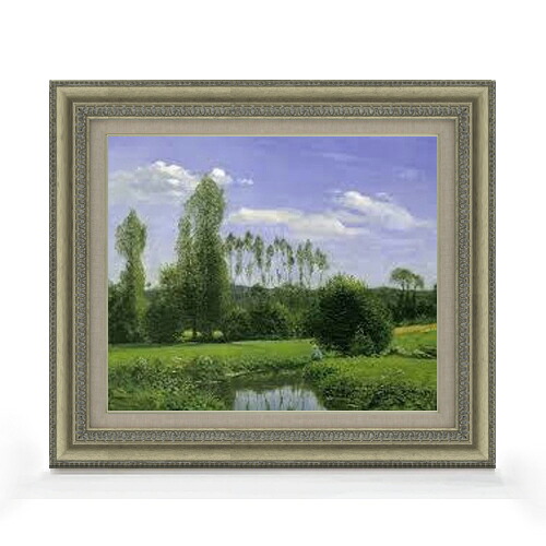 【油絵 直筆仕上げ】クロード・モネ ルエルの眺め F8 【額入り】 絵画 販売 8号 油彩 風景画 602×528mm 複製画 送料無料 プレゼント ギフト 開店祝い 開業祝い 退職祝い 新築祝い リビング 玄関 モダン アートフレーム 壁掛け